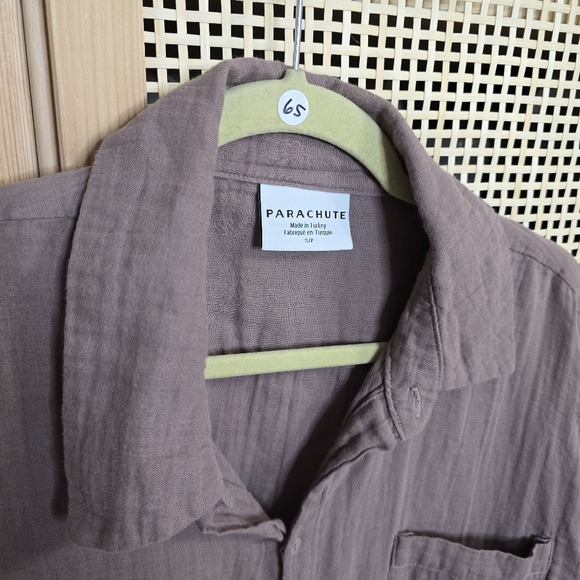 Parachute Organic Cotton Cloud Plum Button Down Pajama Top Small - Picture 4 of 6